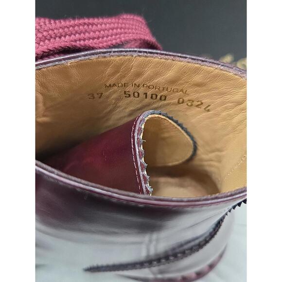 The Office of Angela Scott Miss Billie Boots Dark Red Leather Womens Shoes 37 7 - Picture 9 of 15